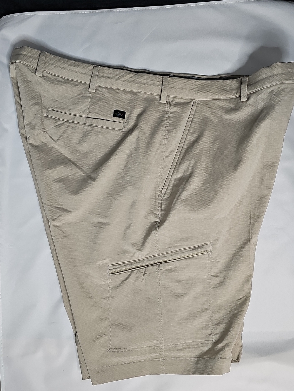 Greg Norman Collection Beige Flat-Front Performance Shorts - Picture 3 of 5